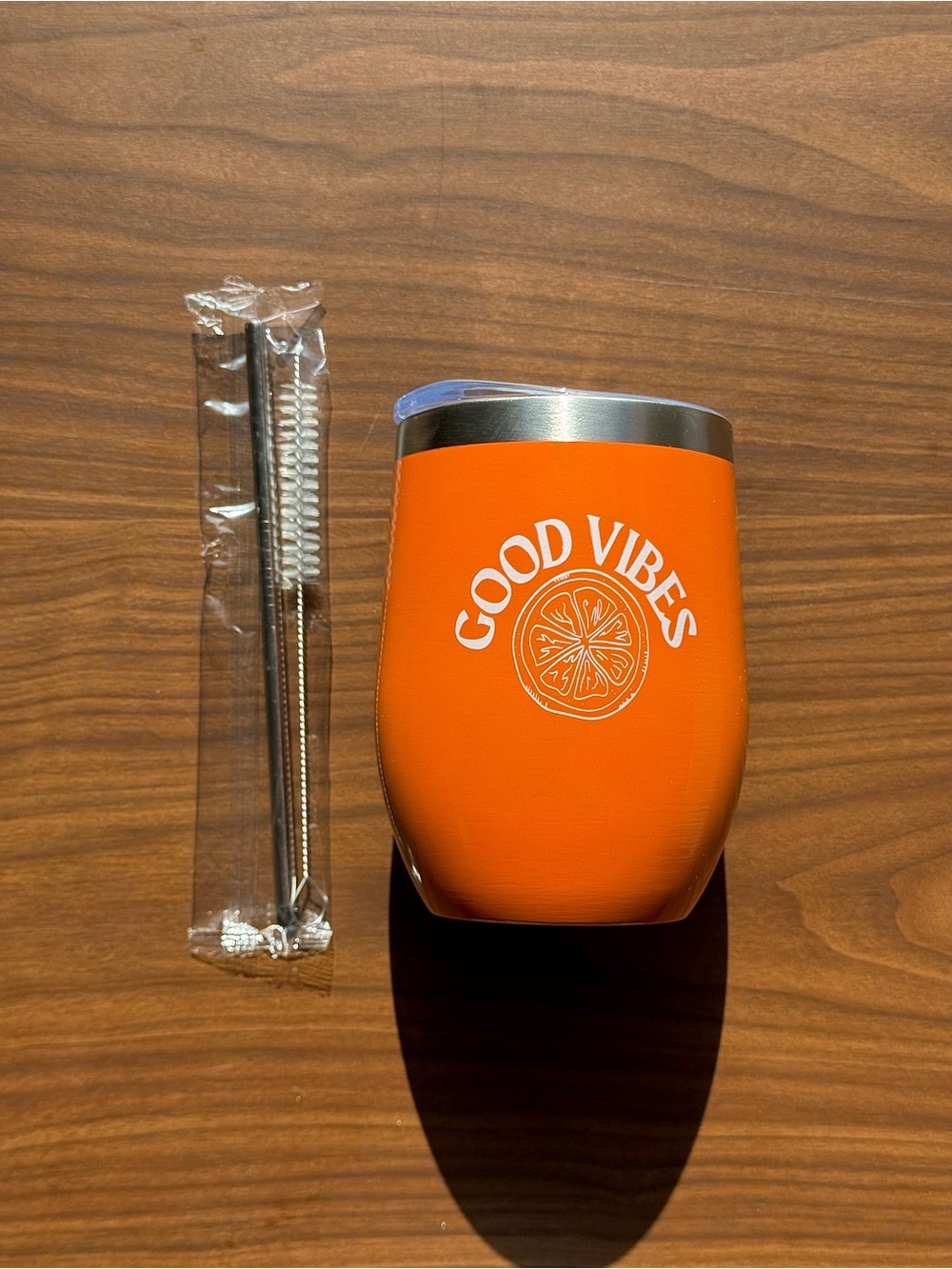 good vibes orange wine tumbler